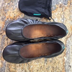 Tieks Black Leather Flats